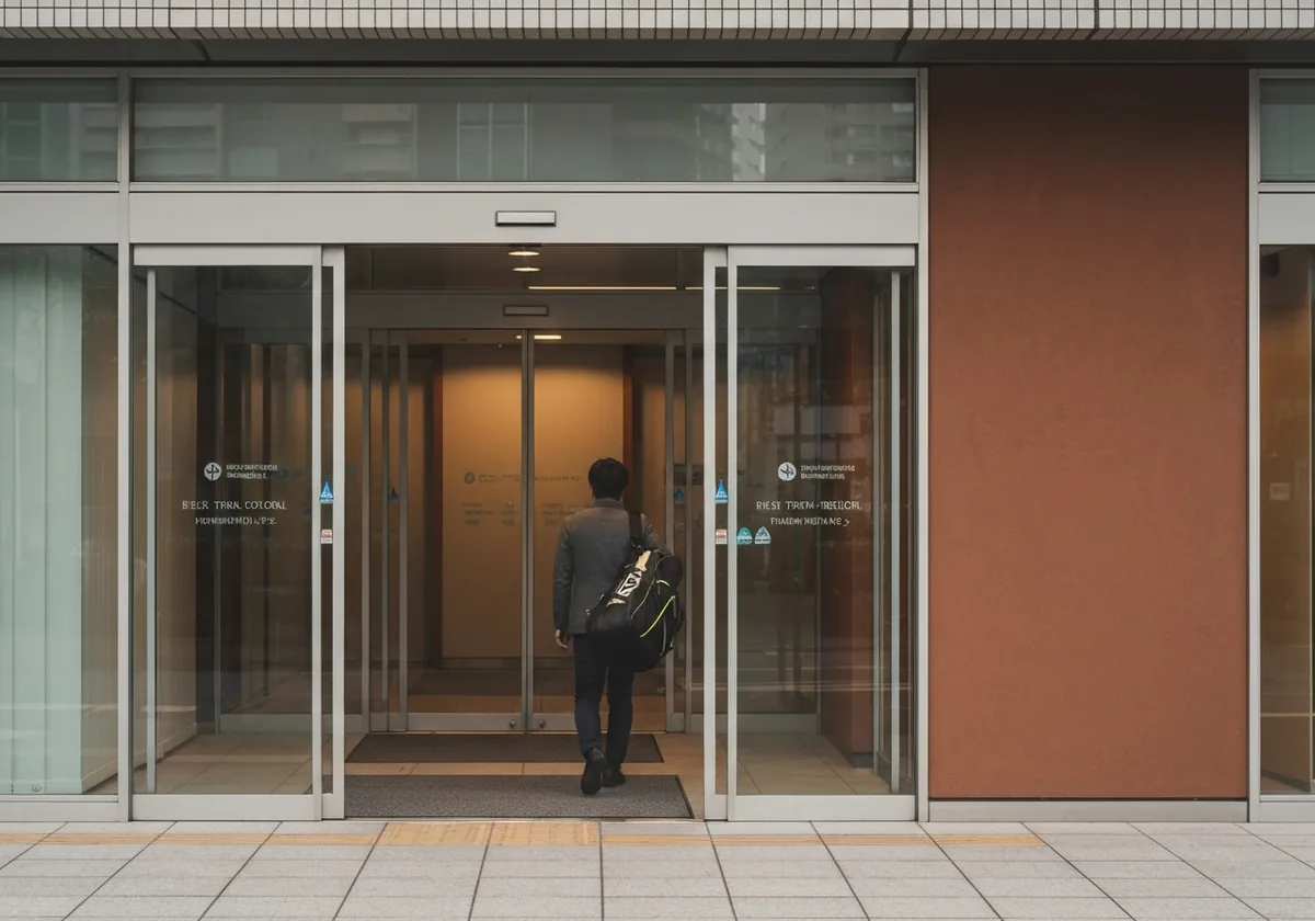 品川の屋内テニススクールの入り口